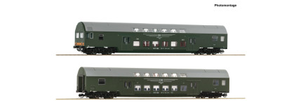 Roco 6280006 - TT - 2-tlg. Set Doppelstockwagen, DR, Ep. IV - Set 1